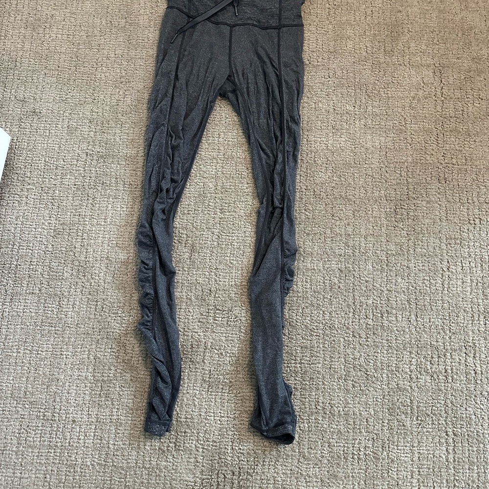 Gray Lululemon Ruched Leggings